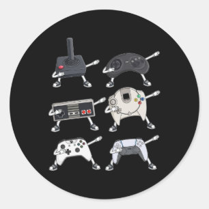 Dabbing Video Gamer Controllers Fun Boys Kinder sp Ronde Sticker