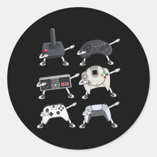 Dabbing Video Gamer Controllers Fun Boys Kinder sp Ronde Sticker (Voorkant)