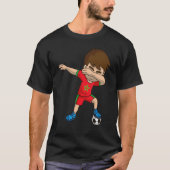 Dabbing Voetbal Boy Marokko Vlag Moren Vrede Moors T-shirt (Voorkant)