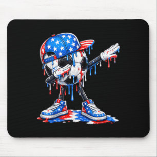Dabbing Voetbal Drip Ijs Amerikaanse Vlag 4de Muismat