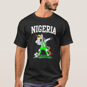 Dabbing Voetbal Eenhoorn Nigeria Nigeriaans Footba T-shirt