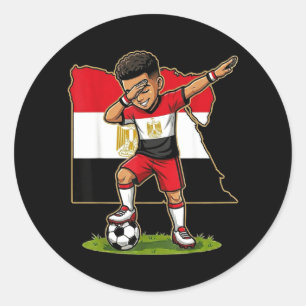 Dabbing Voetbal Egypte Jersey Jongen Egyptenaren J Ronde Sticker