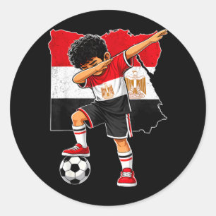 Dabbing Voetbal Egypte Shirt Jongen Egyptenaren Jo Ronde Sticker
