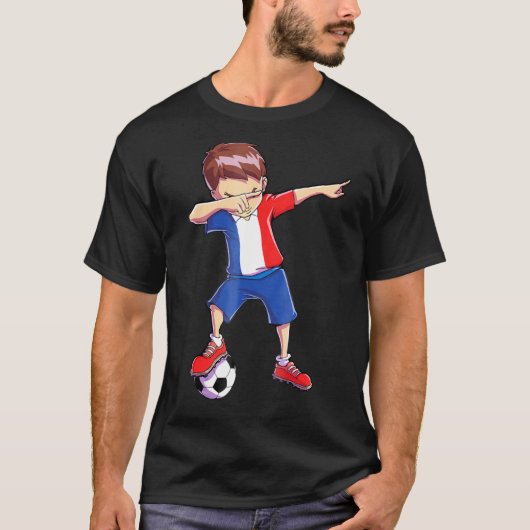 Dabbing Voetbal Frankrijk Jongens Mannen Frans Foo T-shirt (Voorkant)