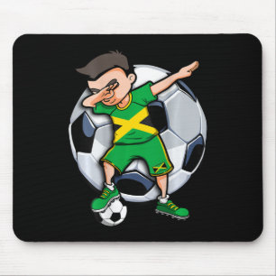 Dabbing Voetbal Jongen Jamaica Voetbal Fan Jersey Muismat
