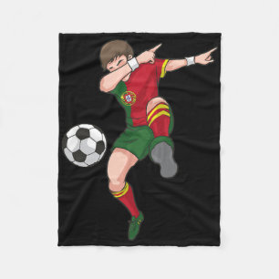 Dabbing Voetbal Jongen Portugal Voetbalshirt Portu Fleece Deken