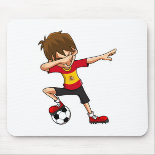 Dabbing Voetbal Jongen Spanje Jersey, Spaanse Kind Muismat