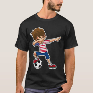 Dabbing Voetbal Jongen Usa T-shirt Verenigde State