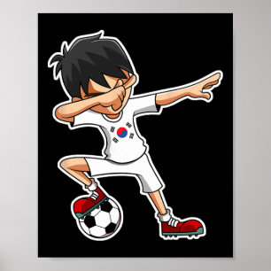 Dabbing Voetbal Jongen Zuid-Korea Jersey, Koreaans Poster