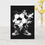 Dabbing Voetbal Ll Grappige Jongens Mannen Vrouwen Kaart (Gele Bloem)