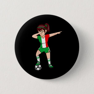 Dabbing Voetbal Meisje Italië Jersey Italiaanse Vo Ronde Button 5,7 Cm