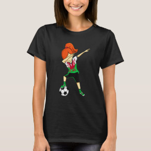 dabbing voetbal meisje wales welsh t-shirt