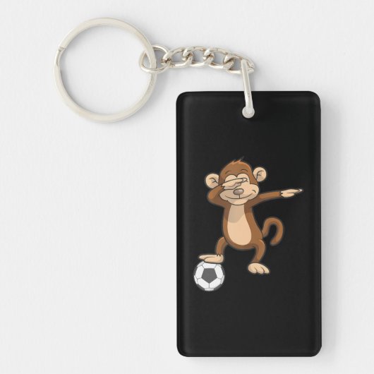 Dabbing Voetbal Monkey Dab Sleutelhanger (Voorkant)