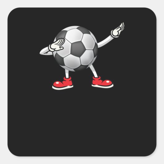 Dabbing Voetbal T-shirt Kinder Boys Dab Dance Vierkante Sticker (Voorkant)