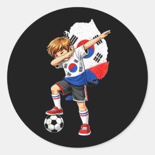 Dabbing Voetbal Zuid-Korea Jersey Jongen Zuid-Kore Ronde Sticker