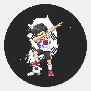 Dabbing Voetbal Zuid-Koreaanse Jersey Jongen Zuid Ronde Sticker