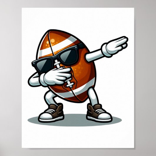Dabbing Voetbalshirt Vintage Retro Kleding Uni-k Poster (Voorkant)