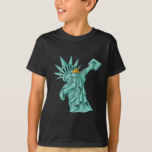 Dabbing Vrijheidsbeeld 4 juli Kinder Jongens T-shirt (Voorkant)