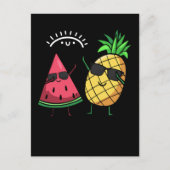 Dabbing Watermelon Pineapple Kawaii Summer Fruits Briefkaart (Voorkant)