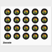 Dabbing Werewolf Retro Sunset Halloween Boys Kinde Ronde Sticker (Vel)
