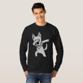 Dabbing White German Shepherd Dog Dab Dance T-shirt (Voorkant volledig)
