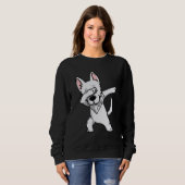 Dabbing White German Shepherd Dog Dab Dance Trui (Voorkant volledig)