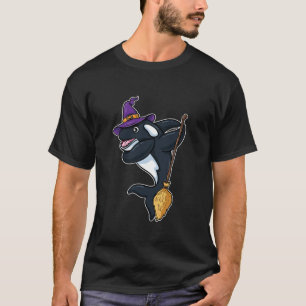 Dabbing Witch Orca Halloween T-Shirt met lange mou