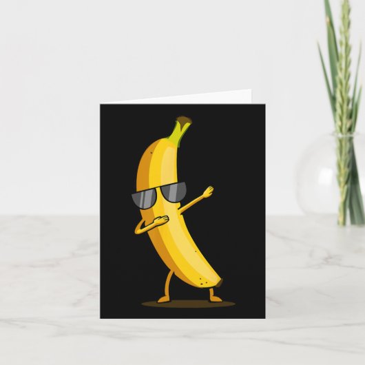 Dabbing Yellow Banana - Dab Funny Dancing Fruit Kaart (Voorkant)