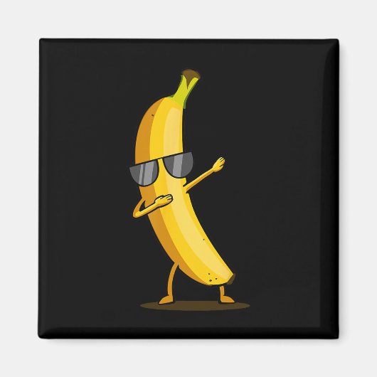 Dabbing Yellow Banana - Dab Funny Dancing Fruit Magneet (Voorkant)