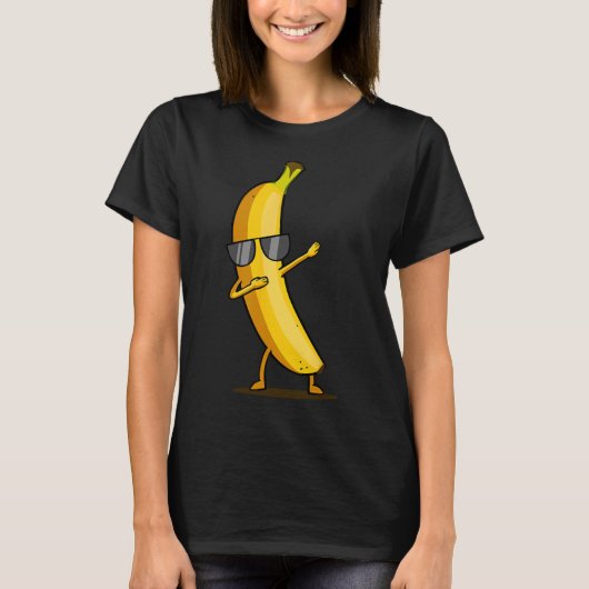 Dabbing Yellow Banana - Dab Funny Dancing Fruit T-shirt (Voorkant)