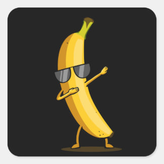 Dabbing Yellow Banana Dab Funny Dansling Fruit Vierkante Sticker