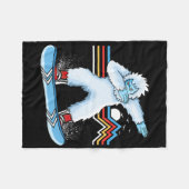 Dabbing Yeti Sunset Snowboarding Retro Sno Fleece Deken (Voorkant (Horizontaal))