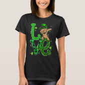 Dabbing Yorkie Dog LOVE Shamrock St Patrick's Day T-shirt (Voorkant)