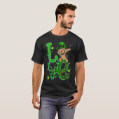 Dabbing Yorkie Dog LOVE Shamrock St Patrick's Day T-shirt (Voorkant volledig)