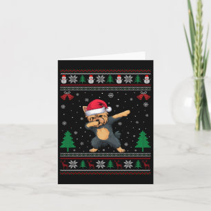 Dabbing Yorkie-hond kerstmuts Jongens Meisjes Kind Kaart