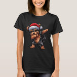 Dabbing Yorkshire Terrier Santa Hat Christmas Dab T-shirt<br><div class="desc">Dabbing Yorkshire Terrier Santa Hat Christmas Dab Dance Mannen</div>