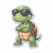 Dabbing Zee Turtle Dierenvriend Save the Turtles ( Sticker (Voorkant)