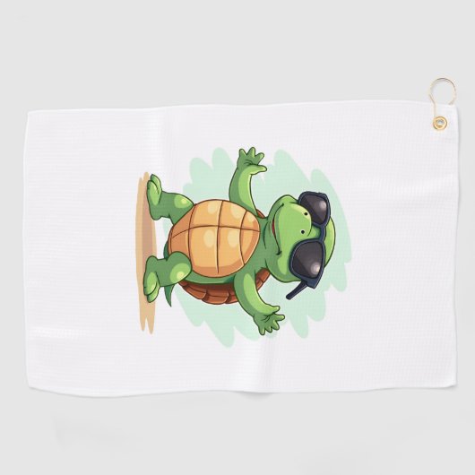 Dabbing Zee Turtle Dierenvriend Save the Turtles T Golfhanddoek (Horizontaal)