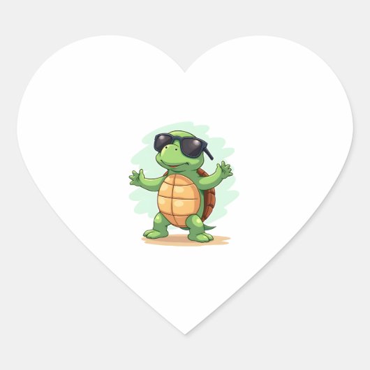 Dabbing Zee Turtle Dierenvriend Save the Turtles T Hart Sticker (Voorkant)