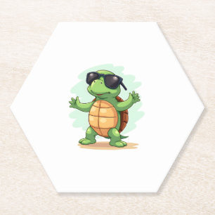 Dabbing Zee Turtle Dierenvriend Save the Turtles T Kartonnen Onderzetters