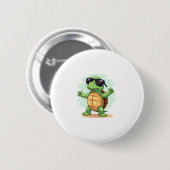 Dabbing Zee Turtle Dierenvriend Save the Turtles T Ronde Button 5,7 Cm (Voorkant /achterkant)