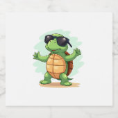 Dabbing Zee Turtle Dierenvriend Save the Turtles T Sparkling Wijnetiket (Enkel label)
