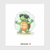 Dabbing Zee Turtle Dierenvriend Save the Turtles T Sticker (Vel)