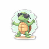 Dabbing Zee Turtle Dierenvriend Save the Turtles T Sticker (Voorkant)