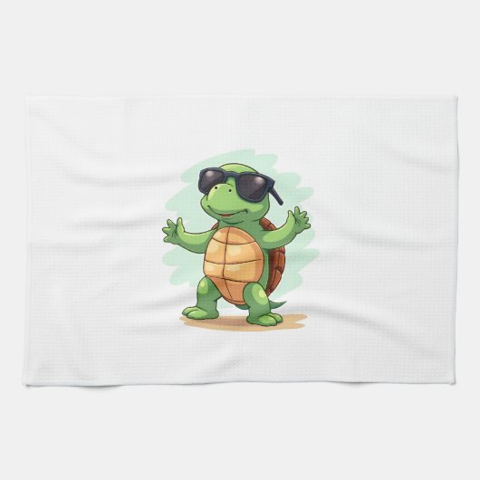 Dabbing Zee Turtle Dierenvriend Save the Turtles T Theedoek (Horizontaal)
