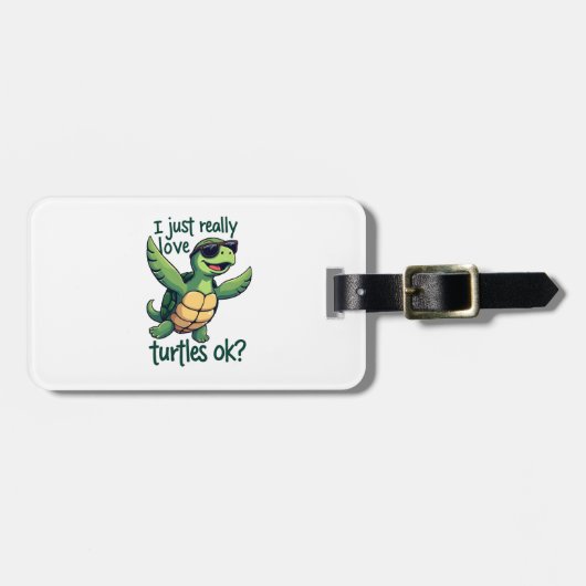 Dabbing Zee Turtle Ik hou gewoon echt van Turtles Bagagelabel (Voorkant horizontaal)