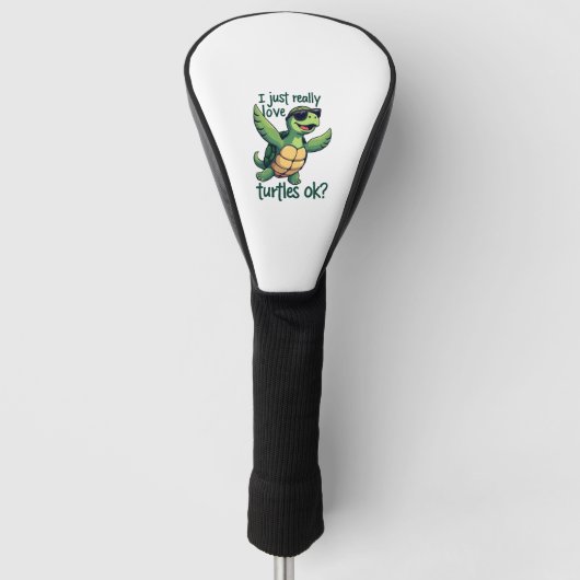Dabbing Zee Turtle Ik hou gewoon echt van Turtles  Golfheadcover (Voorkant)