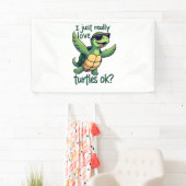 Dabbing Zee Turtle Ik hou gewoon echt van Turtles Spandoek (Insitu)