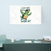 Dabbing Zee Turtle Ik hou gewoon echt van Turtles Spandoek (Beurs)