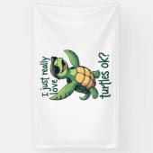 Dabbing Zee Turtle Ik hou gewoon echt van Turtles Spandoek (Verticaal)